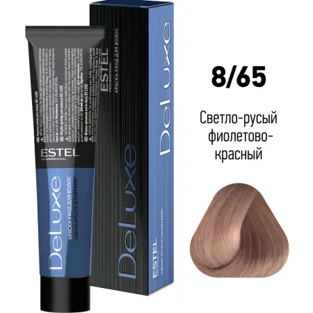 ESTEL PROFESSIONAL 8/65 краска для волос, светло-русый фиолетово-красный / DELUXE 60 мл - 2