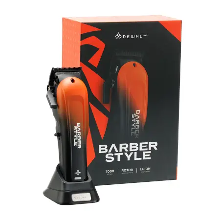 DEWAL PROFESSIONAL Машинка для стрижки DEWAL PRO BARBER STYLE, аккумуляторно-сетевая, 7000 об\мин, нож 45 мм, 0,8-1,6 мм, 6 насадок - 10