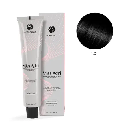 ADRICOCO 1.0 крем-краска для волос, черный / ADRICOCO Miss Adri 100 мл - 3
