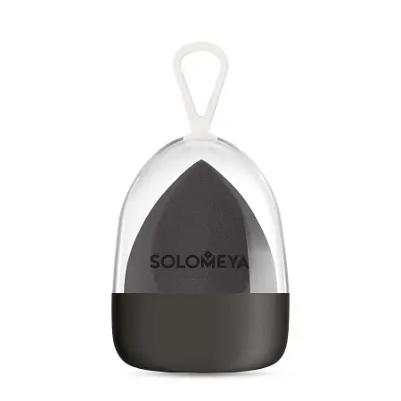 SOLOMEYA Спонж косметический для макияжа со срезом, черный / Flat End blending sponge Black - 1