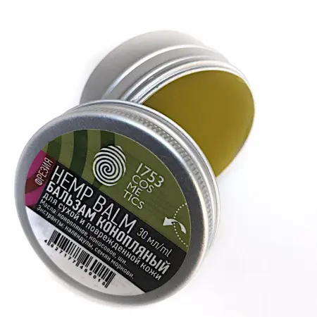 1753 COSMETICS Бальзам для ухода за сухой и поврежденной кожей тела, фрезия / Hemp Balm 1753 cosmetics 30 мл - 4