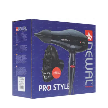 DEWAL PROFESSIONAL Фен Pro Style черный, 2 насадки, диффузор, 2000 Вт - 5