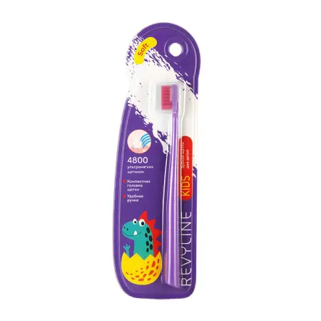 REVYLINE Щетка зубная детская от 3 до 12 лет, фиолетовая / KIDS S4800 - 1