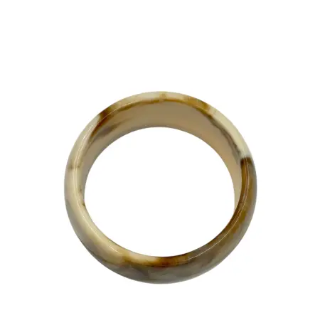 IWOU PROFESSIONAL Браслет-обод широкий пластиковый круглый кофе с молоком - 2