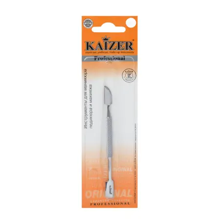 KAIZER Шабер маникюрный, двухсторонний, серебро, 100 мм - 2