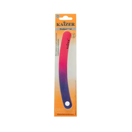 KAIZER Пилка 2-сторонняя, шлифовочная, на деревянной основе, бумеранг, розово-голубая 175 мм - 3