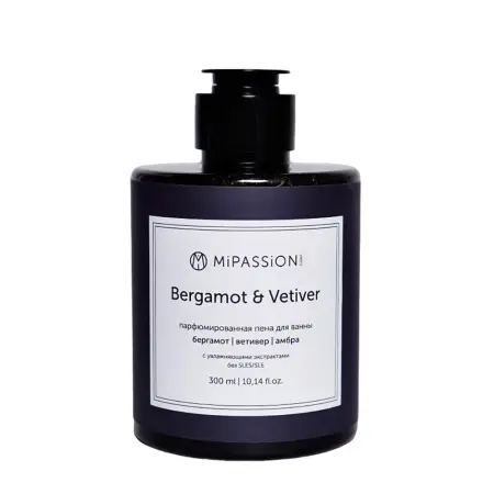 MIPASSIONcorp Пена жидкая парфюмированная для ванны, бергамот, ветивер, амбра / Bergamot&Vetiver 300 мл - 1