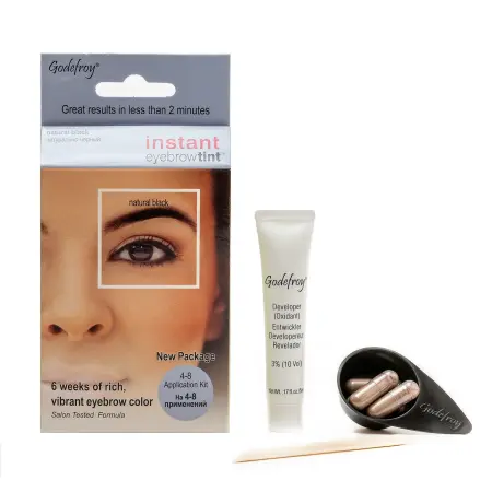 GODEFROY Краска-хна в капсулах для бровей с эффектом татуажа, черный / Eyebrow Tint Natural Black 4 шт - 3