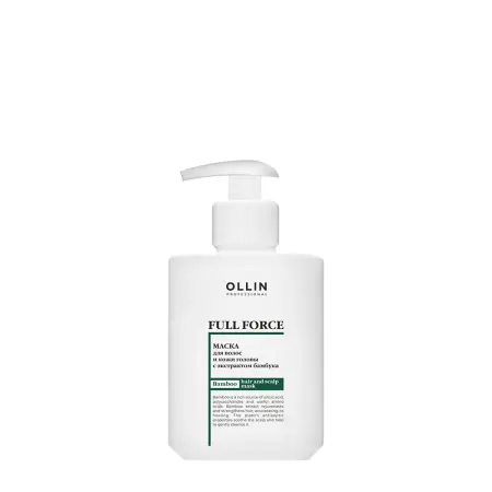 OLLIN PROFESSIONAL Маска с экстрактом бамбука для волос и кожи головы / Ollin Full Force 300 мл - 1