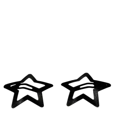 IWOU PROFESSIONAL Заколка клик-клак Звездочки черные 3*3см 2 шт - 2