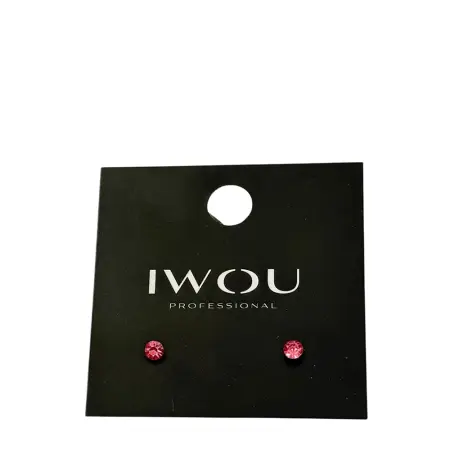 IWOU PROFESSIONAL Серьги гвоздики IWOU теплая роза 4мм - 1