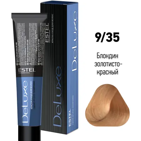 ESTEL PROFESSIONAL 9/35 краска для волос, блондин золотисто-красный / DE LUXE 60 мл - 2