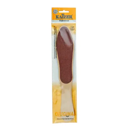 KAIZER Терка педикюрная, натуральный бук, профессиональная, Р60/120, 27 см - 2