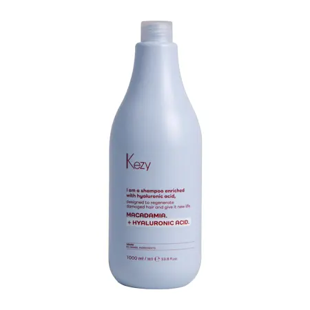 KEZY Шампунь для восстановления слабых и поврежденных волос / I am MACADAMIA + HYALURONIC ACID 1000 мл - 1