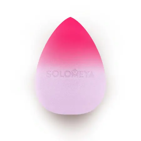 SOLOMEYA Спонж косметический для макияжа меняющий цвет, фиолетовый-розовый / Color Changing blending sponge Purple-pink - 4