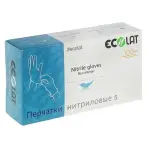 Перчатки нитриловые, голубые, размер S / 5 EcoLat 100 шт