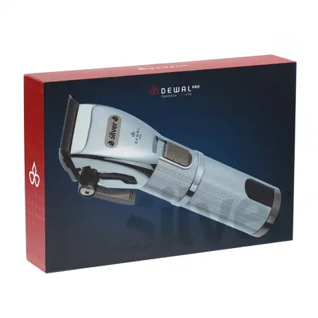 DEWAL PROFESSIONAL Машинка для стрижки Silver, аккумуляторно-сетевая, 6000-7000 об/мин, нож 45 мм, 0,5-3,5 мм, 10 насадок - 8