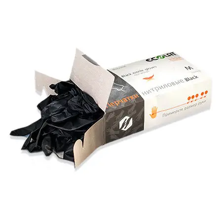 ECOLAT Перчатки нитриловые, черные, размер S / Black EcoLat 100 шт - 3