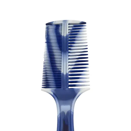IWOU PROFESSIONAL Расческа двойная с ручкой бело-синяя 20см - 2